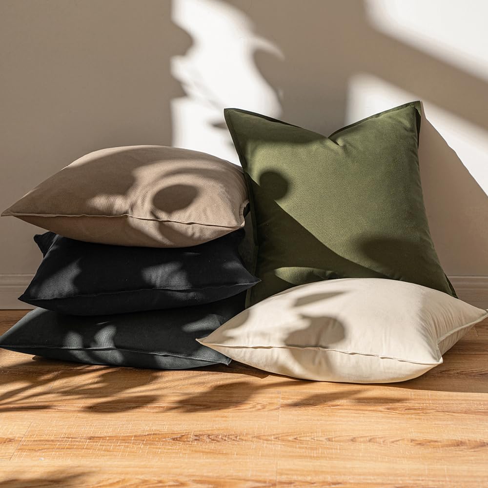 MIULEE olive green sham on bed enhances neutral room elegance and cohesion