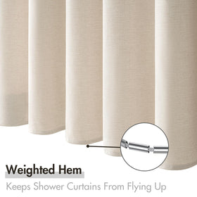 MIULEE beige fabric curtain complements any bathroom style and decor.