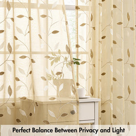 MIULEE beige curtains enhance Living Room ambience with natural, airy feel