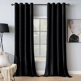 MIULEE black velvet curtains 84in close-up texture shows rich drape and softness