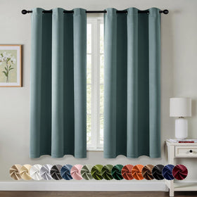 MIULEE blackout curtains in dusty blue with 2 panels block light for focused sleep