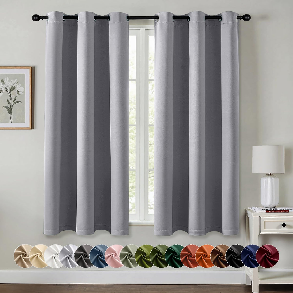 MIULEE blackout curtains front view with two panels ready to block light for better sleep