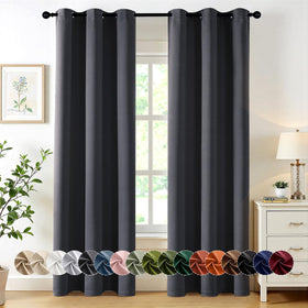 MIULEE blackout curtains 2 panels 84-inch long block light for deep sleep