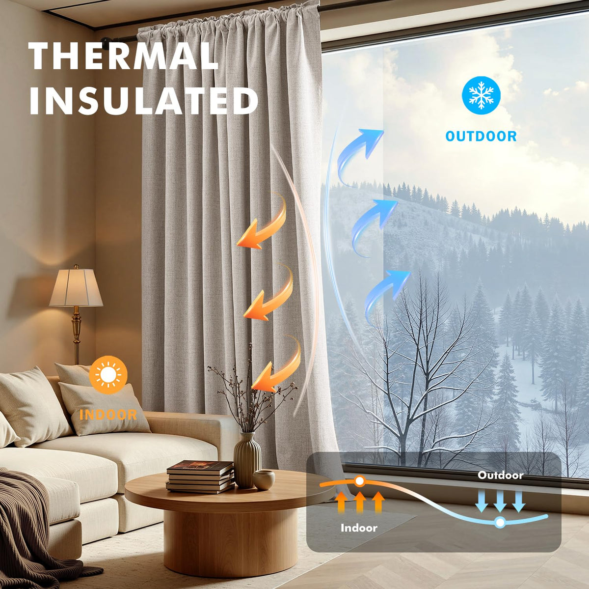 MIULEE blackout curtains enhancing bedroom decor with a luxurious look.