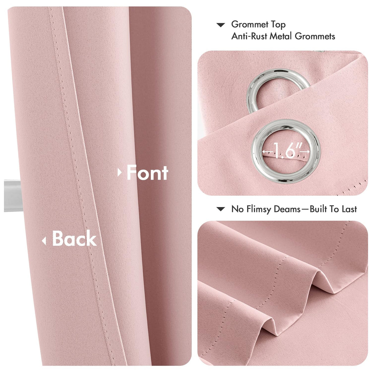 MIULEE grommet panels install smoothly on standard rods for easy setup