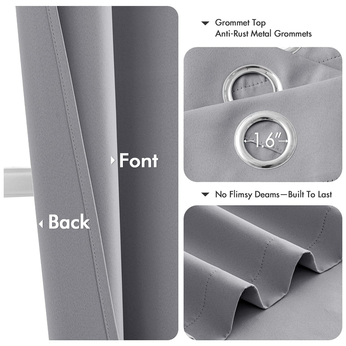 MIULEE blackout curtains in a living room demonstrate glare reduction