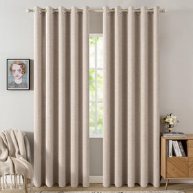 MIULEE blackout curtains close-up showing linen-texture for a refined privacy look