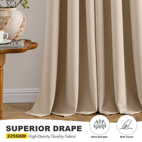 MIULEE blackout curtains noise-reducing fabric creates a quieter space.