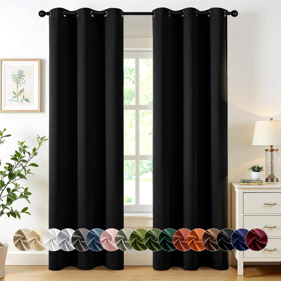 MIULEE blackout curtains pair of two panels blocking light for deeper sleep