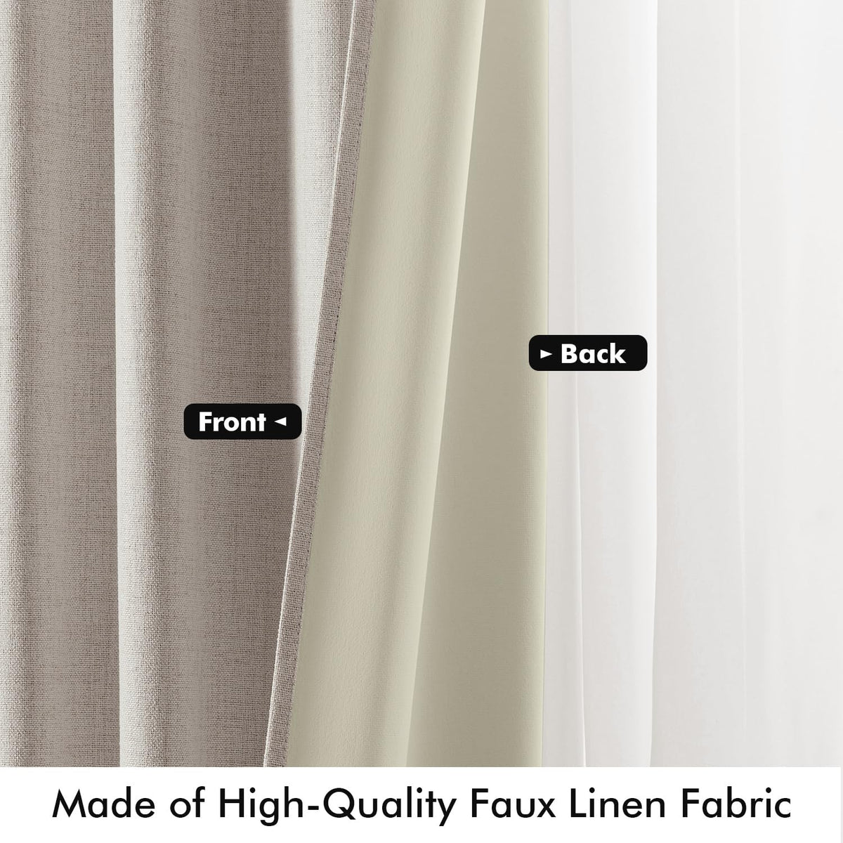 MIULEE blackout curtains showing rod-pocket and back-tab hanging options.