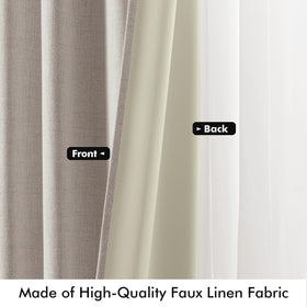 MIULEE blackout curtains showing rod-pocket and back-tab hanging options.