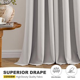 MIULEE curtains silver grommets add sleek detail and easy hanging.