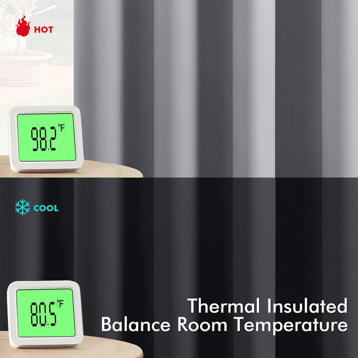 MIULEE blackout curtains thermal-insulation layer showcases energy-saving potential