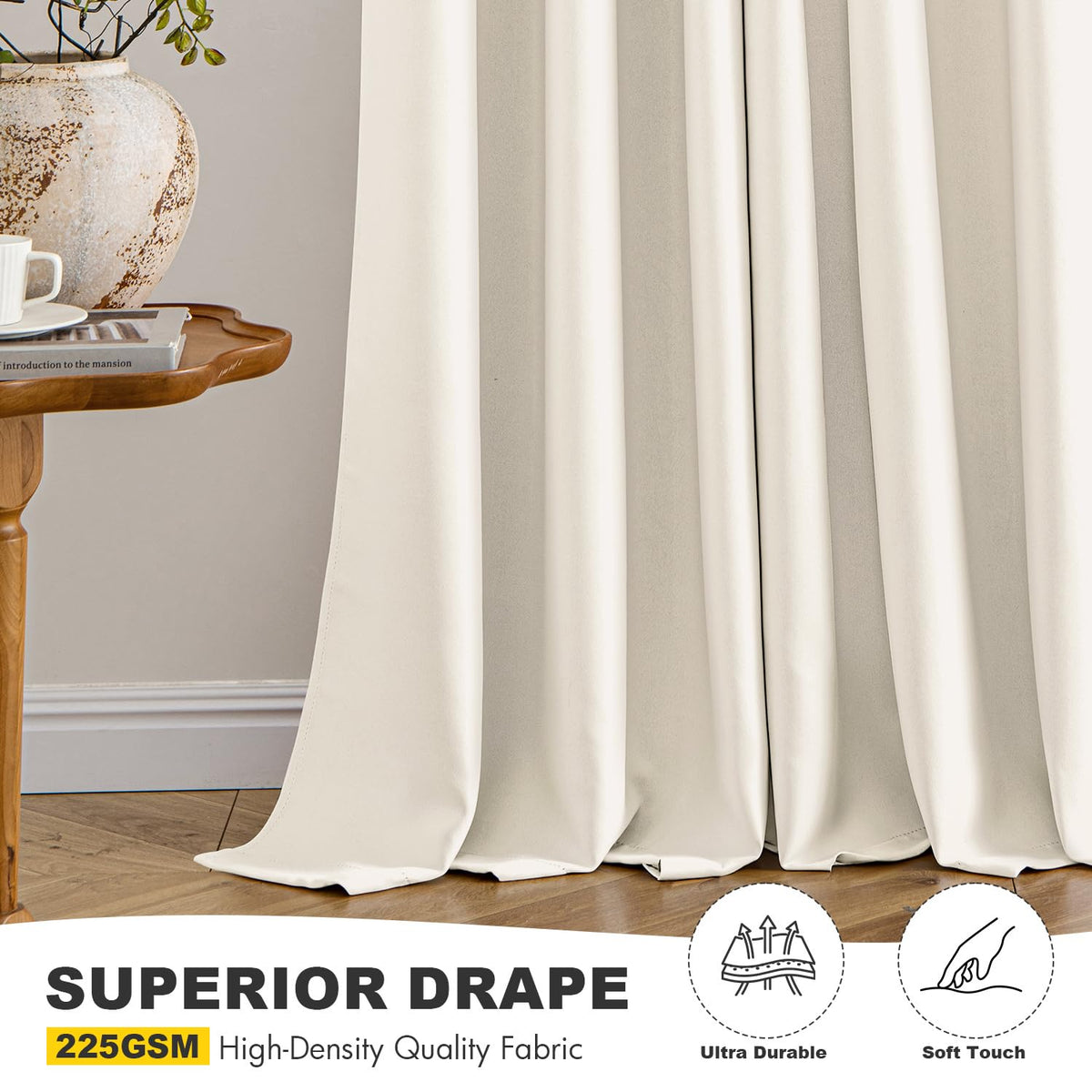 MIULEE blackout curtains feature thermal insulation for year-round comfort