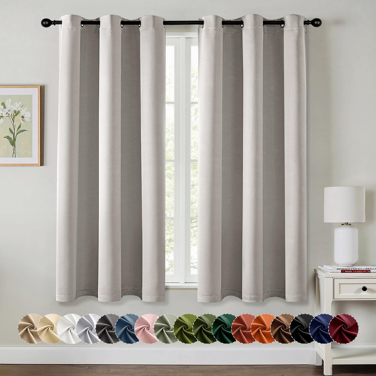 MIULEE blackout curtains two panels on a rod offer a seamless look and privacy.