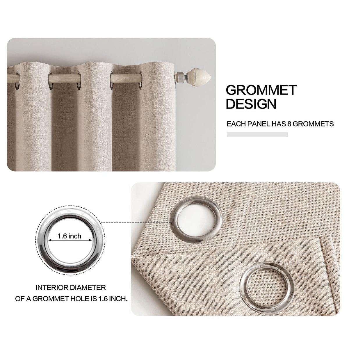 MIULEE blackout linen curtain panel 4 provides year-round insulation
