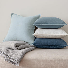 MIULEE blue pillow covers packaging view shows convenient four-pack
