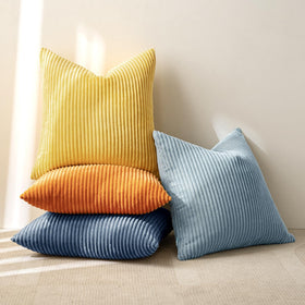 MIULEE boho striped pillow on living room display for sofa styling