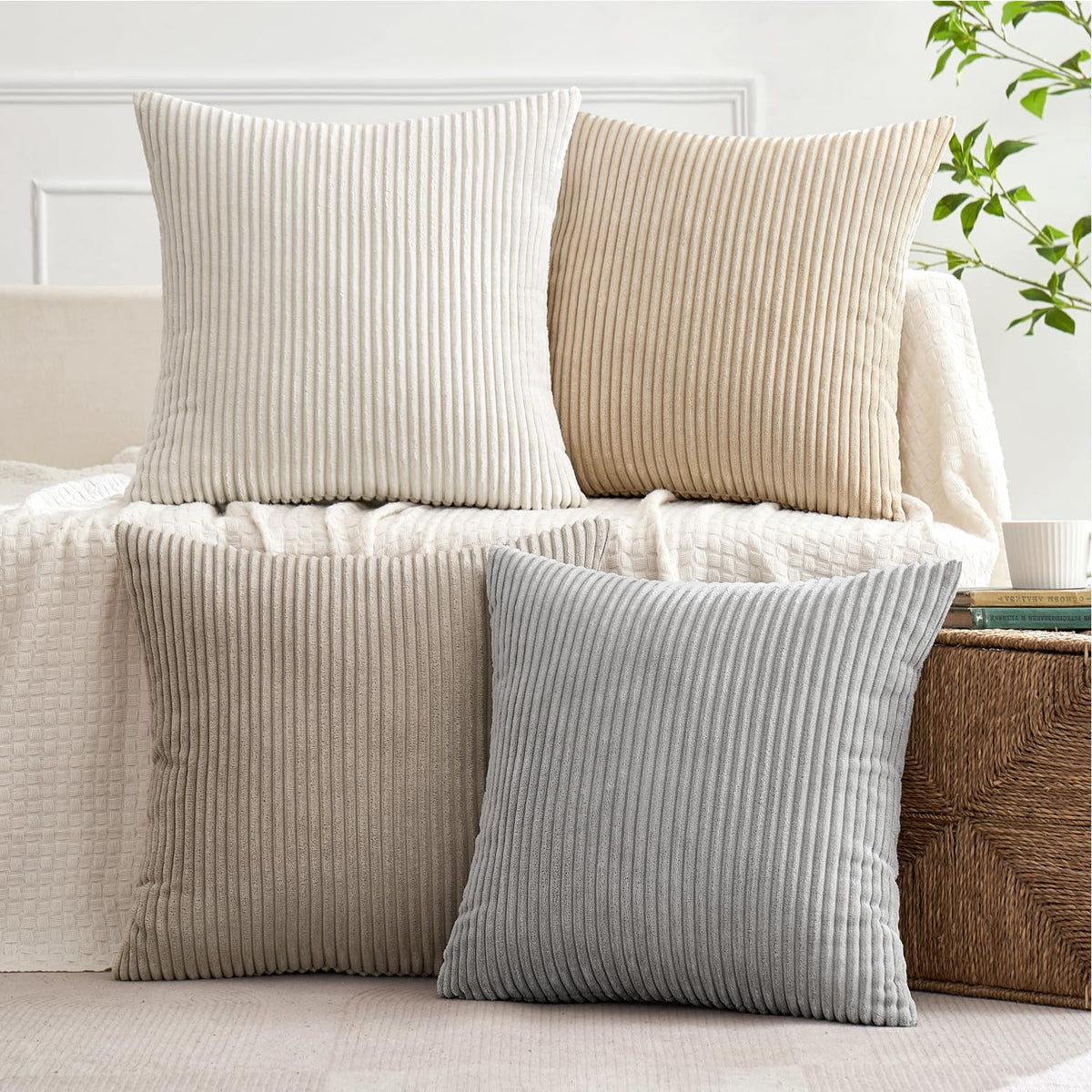 Close-up of MIULEE corduroy texture adds luxurious softness.