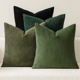 MIULEE boho farmhouse pillow cover in emerald green for a lush sofa accent