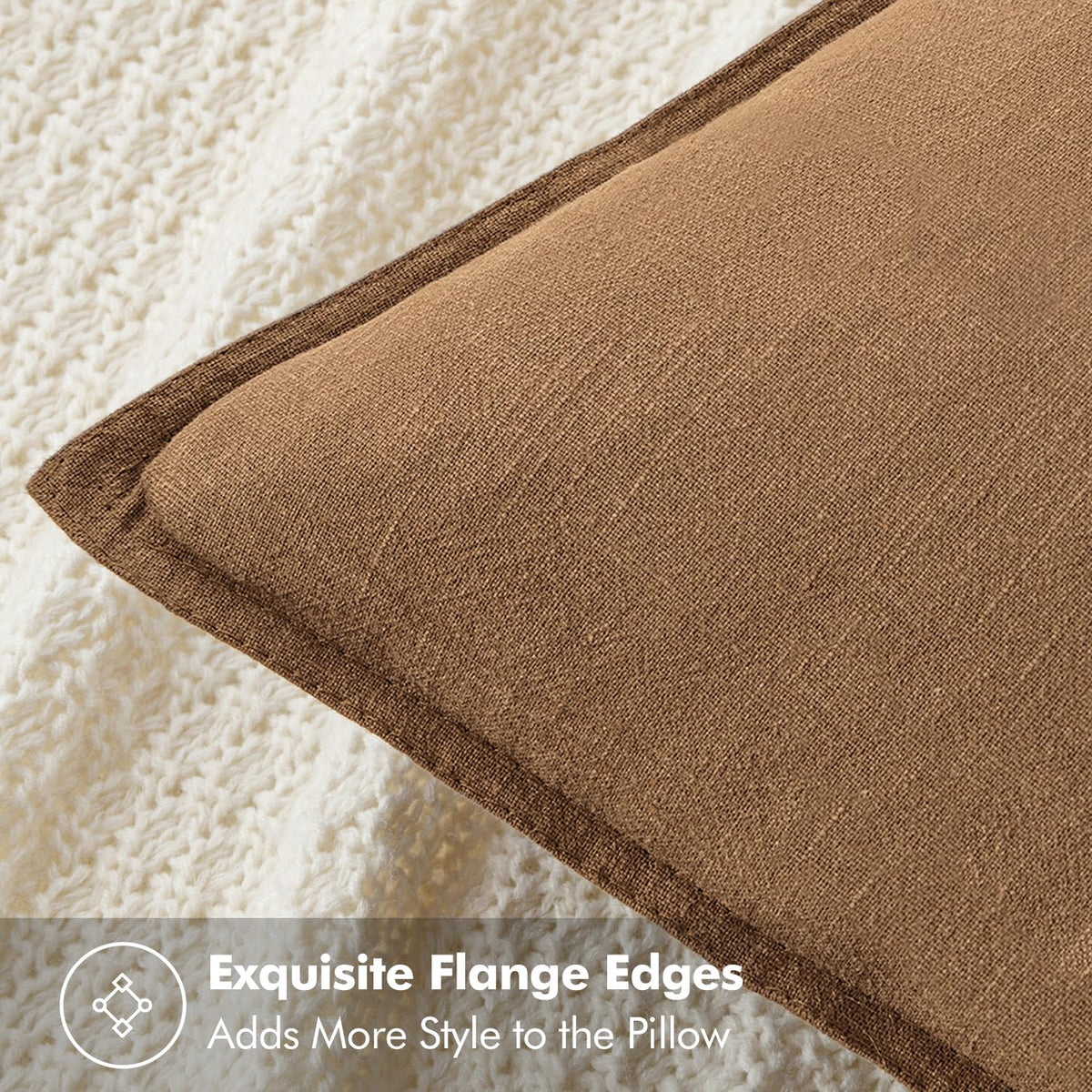 MIULEE boho farmhouse pillow cover with flange edges enhances rustic charm and edge-to-edge stitching