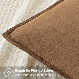 MIULEE boho farmhouse pillow cover with flange edges enhances rustic charm and edge-to-edge stitching