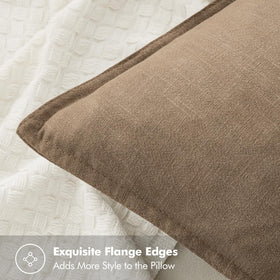 MIULEE boho farmhouse pillow cover khaki pack of 2 enhances sofa styling.