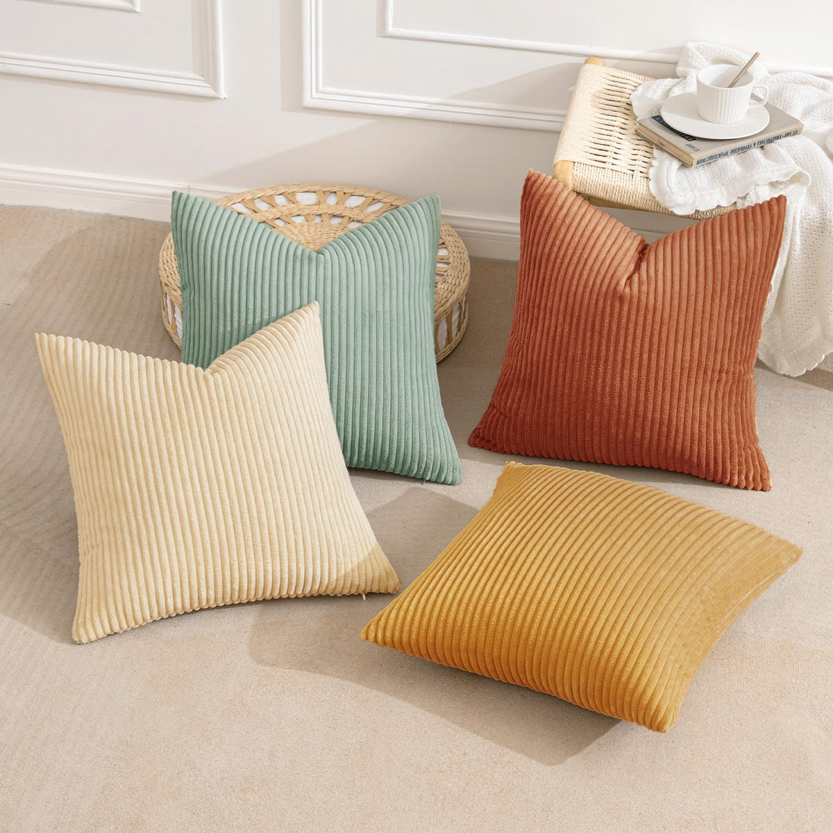 MIULEE Boho Farmhouse rust gradient pillow cover for chic bedroom decor