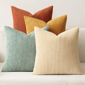 MIULEE Boho Farmhouse teal stripe pillow cover for cozy living spaces