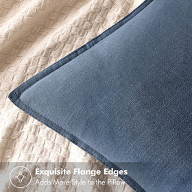 MIULEE boho flange-edge pillow cover in blue ashes elevates any living room decor.