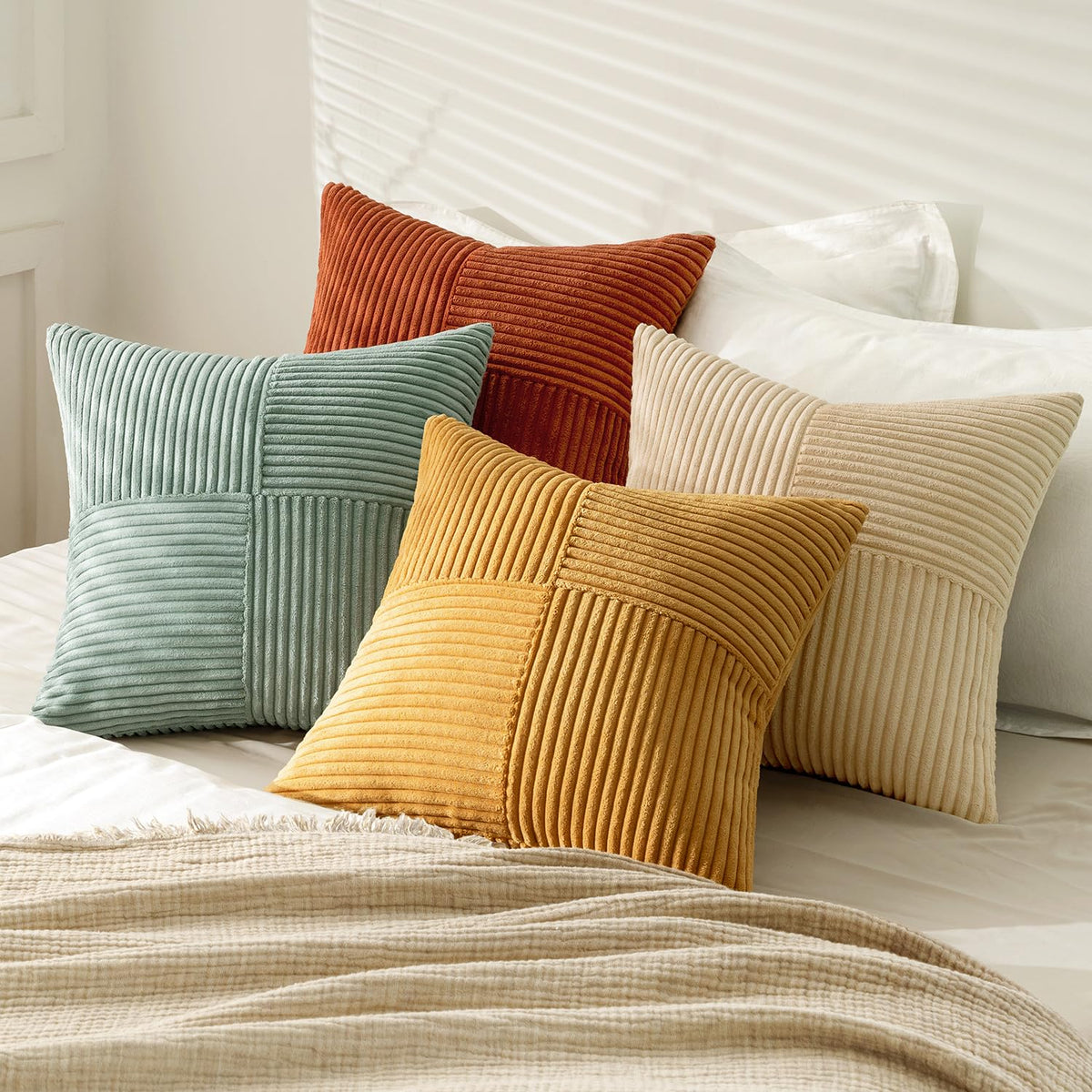 MIULEE boho patchwork design complements living room or bedroom decor