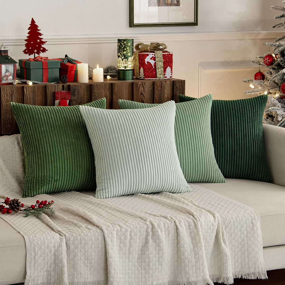 MIULEE throw pillow cover care shot suggests gentle washing for lasting color.