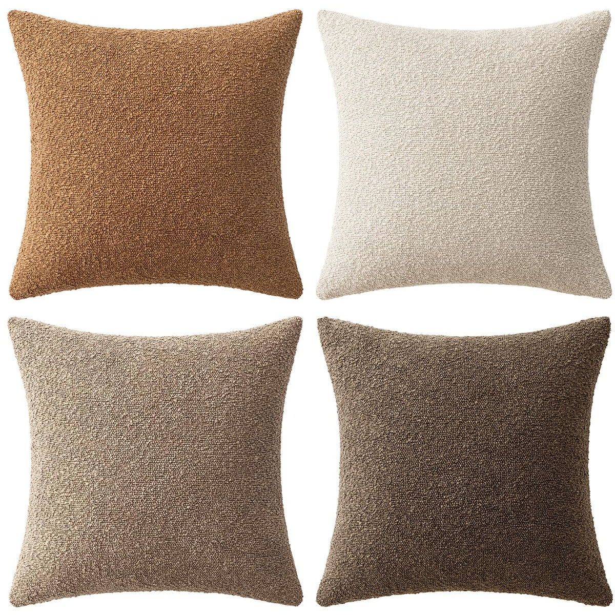 MIULEE Boucle pillow cover sewing detail close-up highlighting quality construction