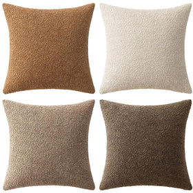 MIULEE Boucle pillow cover sewing detail close-up highlighting quality construction