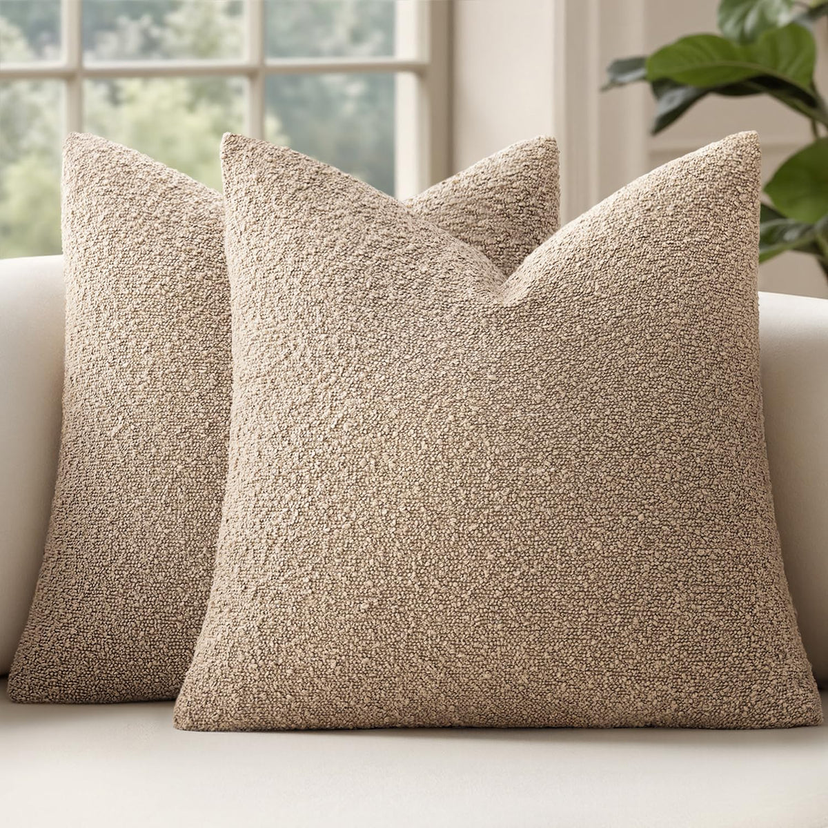 MIULEE boucle texture close-up showcases timeless living room elegance.