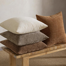 MIULEE brown chenille 20x20 pillow cover back texture adds rustic depth