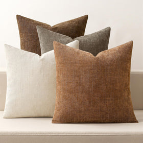 MIULEE brown chenille 20x20 pillow cover front texture for cozy living spaces