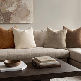 MIULEE brown chenille 20x20 pillow cover with invisible zipper for seamless style