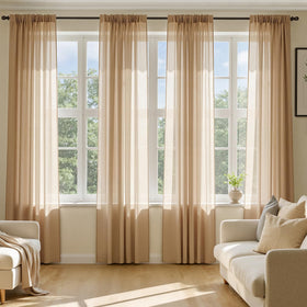 MIULEE brown sheer curtains show airy light filtering for privacy