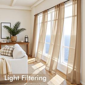 MIULEE sheer panels filter natural light while preserving privacy