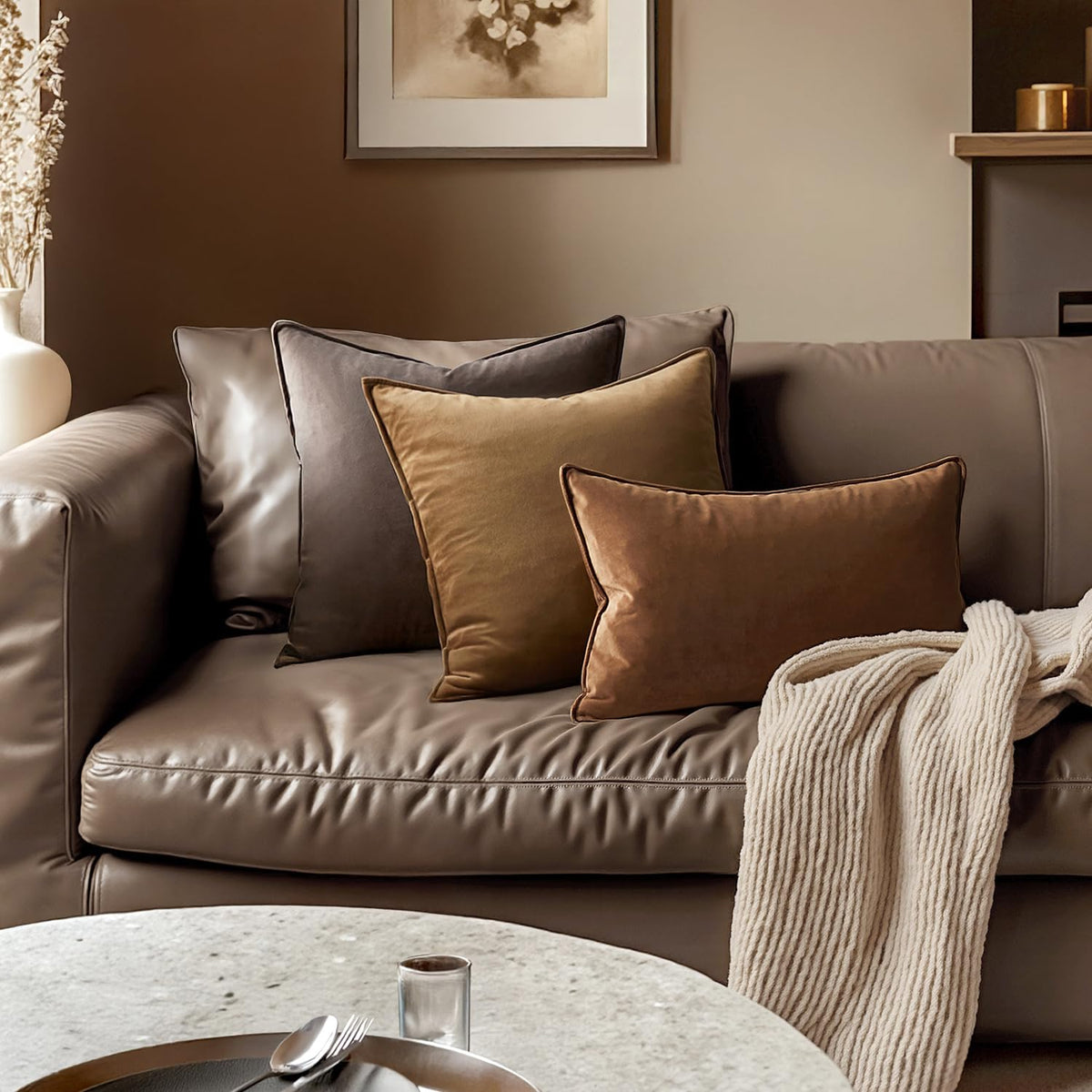 MIULEE velvet pillow cover features invisible zipper for clean aesthetics.