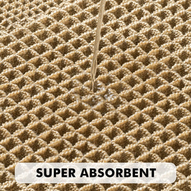 MIULEE brown waffle bath mats close-up texture emphasizing breathable, quick-drying surface.