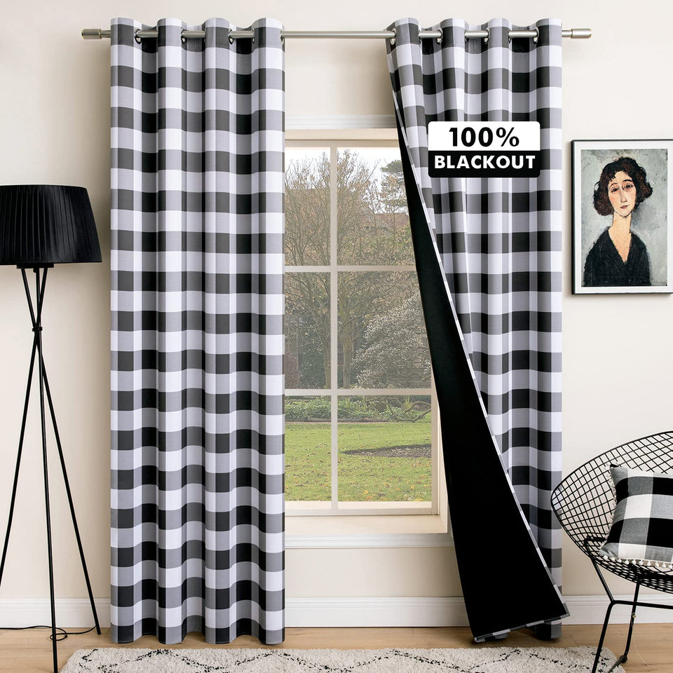 MIULEE buffalo plaid curtains offering full blackout for daytime rest