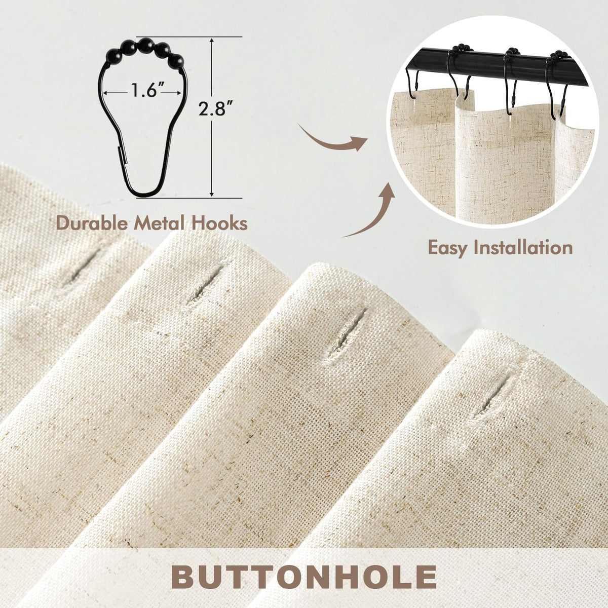 MIULEE buttonhole design offers a clean, easy installation