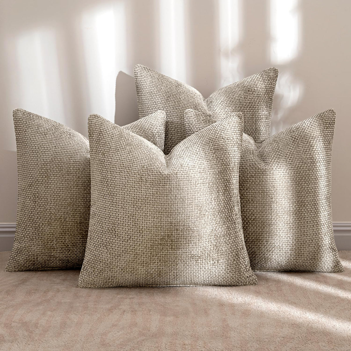 MIULEE chenille pillow cover 18x18 side seam detail highlights durable stitching