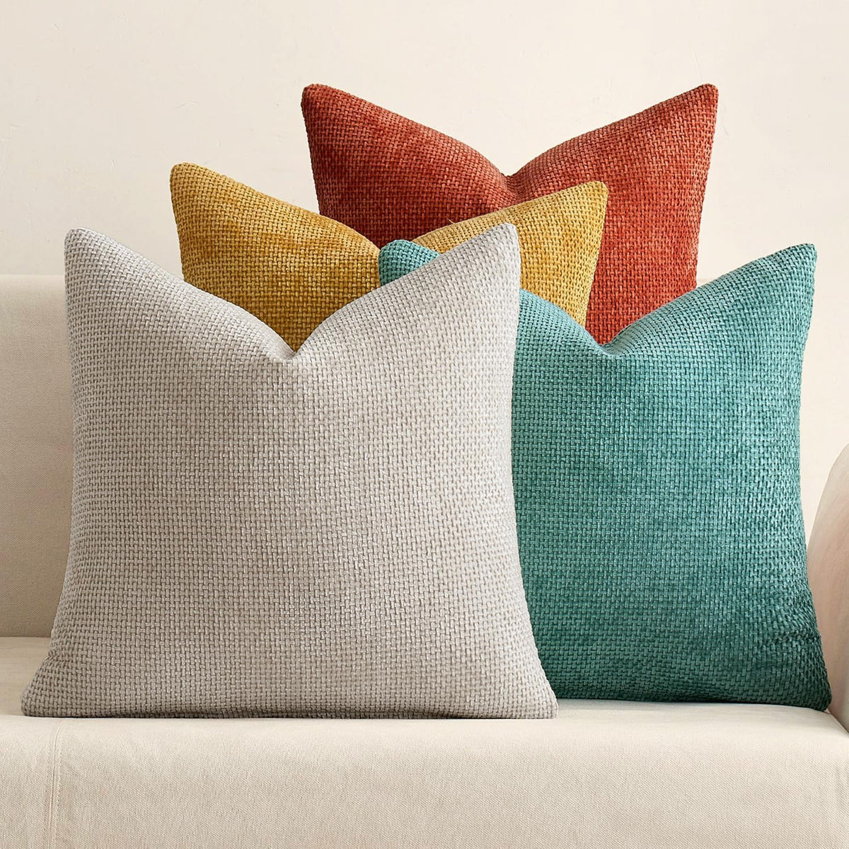 MIULEE chenille pillow cover closeup texture with luxurious softness
