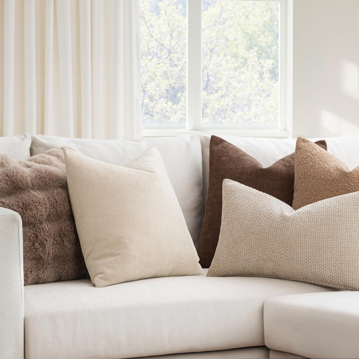 MIULEE chenille pillow cover textured slubby weave enhances depth and style