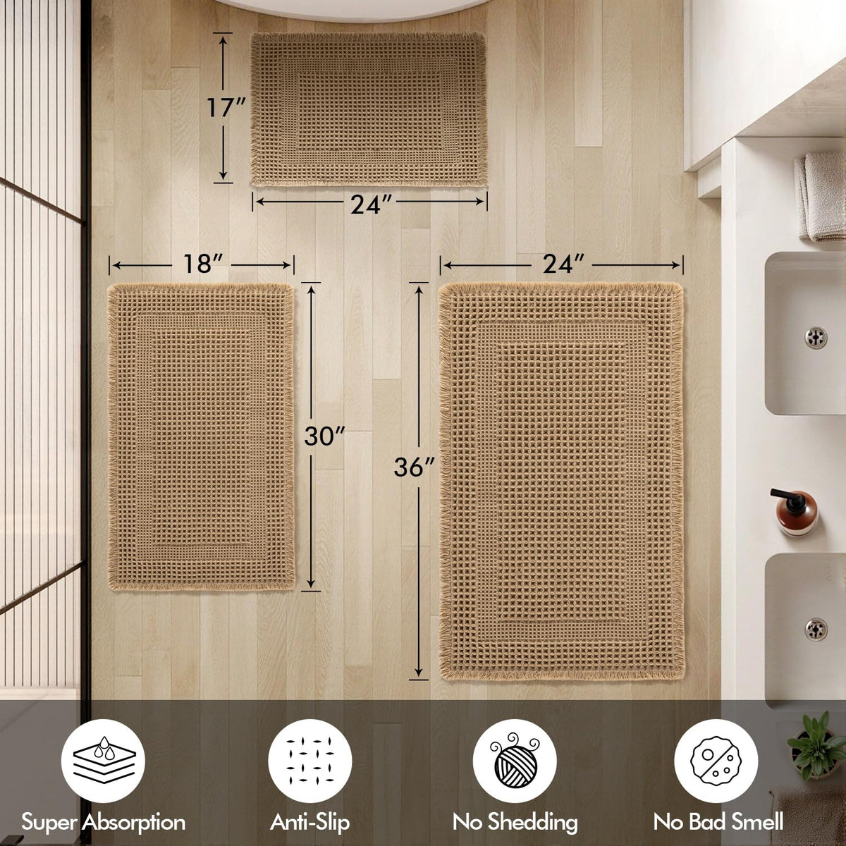 MIULEE cloud-soft comfort after shower highlighted by flexible waffle yarn.