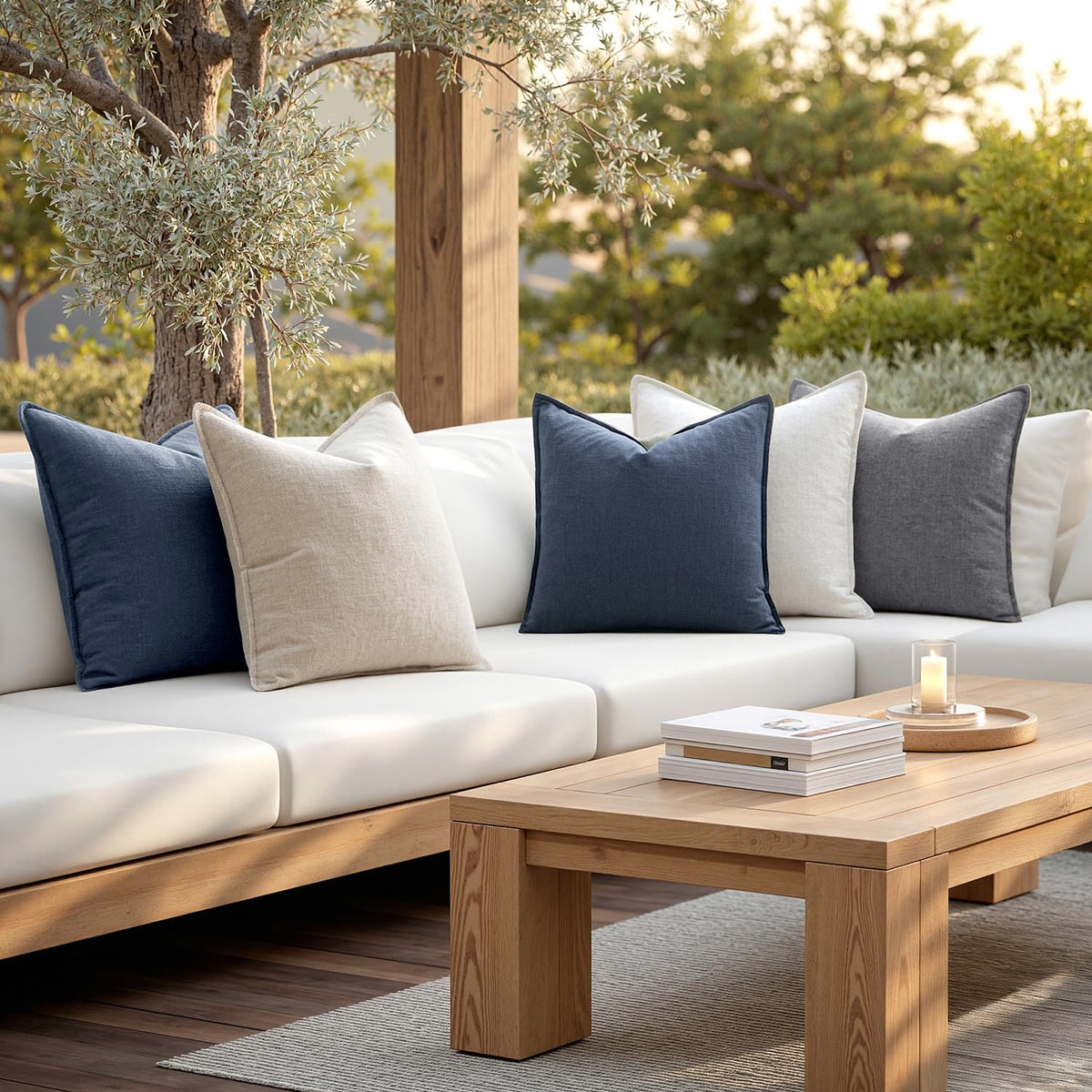 MIULEE coastal boho pillow cover complements modern coastal interiors