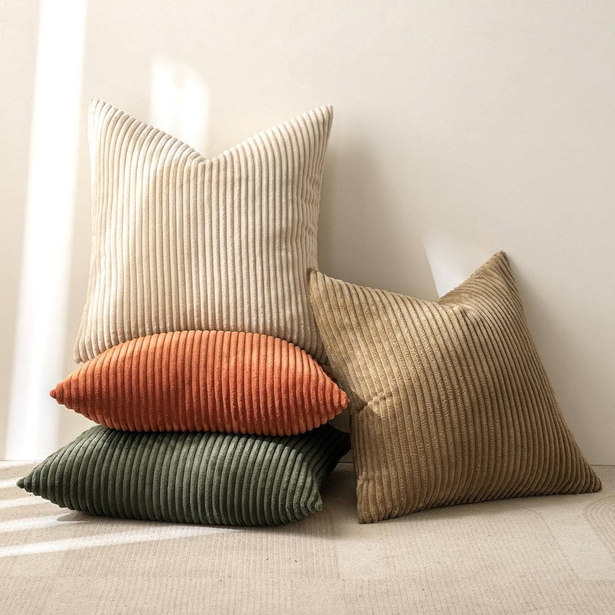 MIULEE color variations under lighting illustrate earthy neutral palette